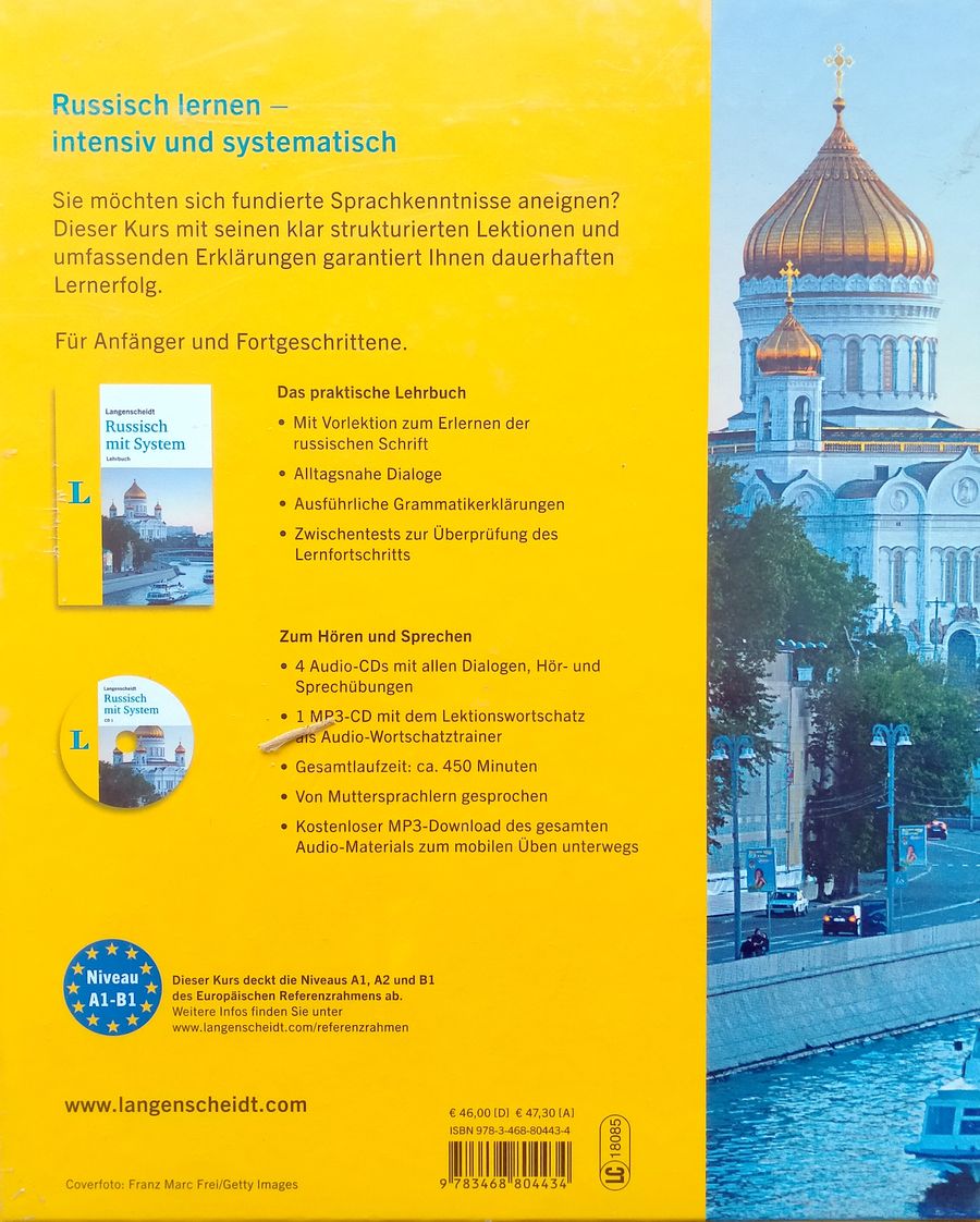 Комплект на немецком языке Langenscheidt Russian with System – для изучающих русский язык как иностранный: учебник, 4 аудиодиска и 1 MP3-диск