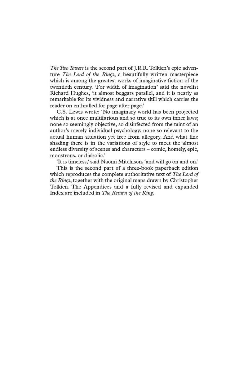 The Lord of the Rings Book 2 The Two Towers