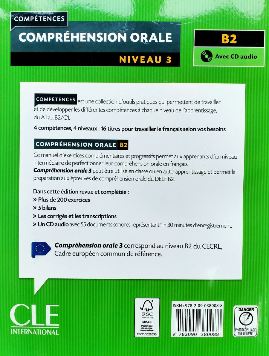 Comprehension orale 3 B2 Livre + CD Audio 2eme edition