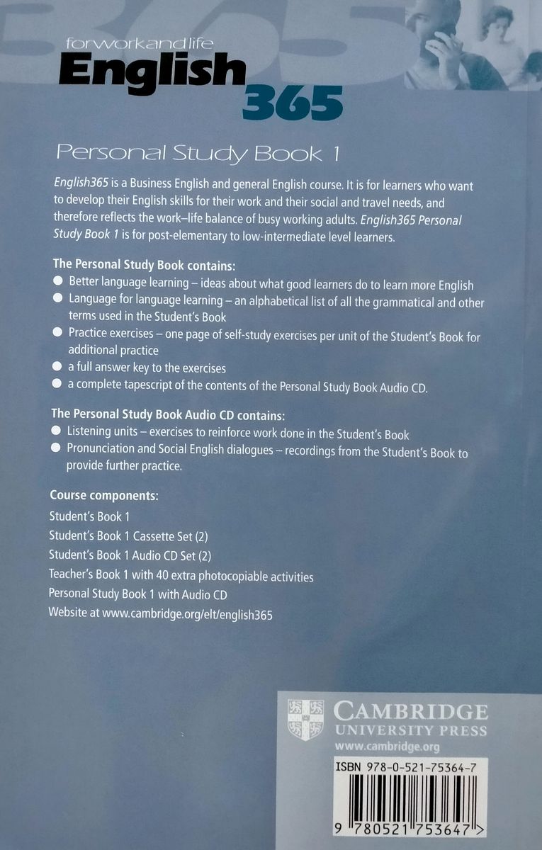 English 365 1 Personal Study Book with Audio CD