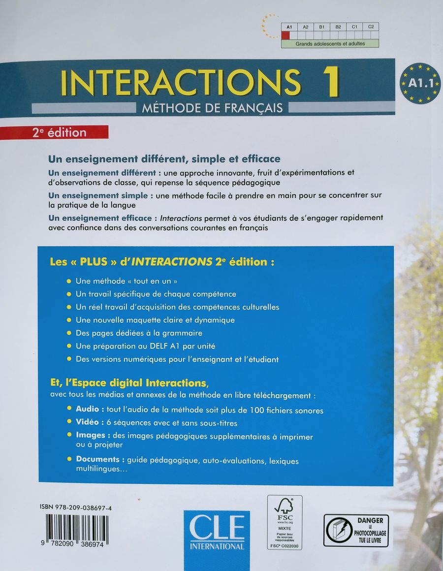 Interactions 2eme edition 1 A1.1 Livre de l’eleve + Audio telechargeable en ligne