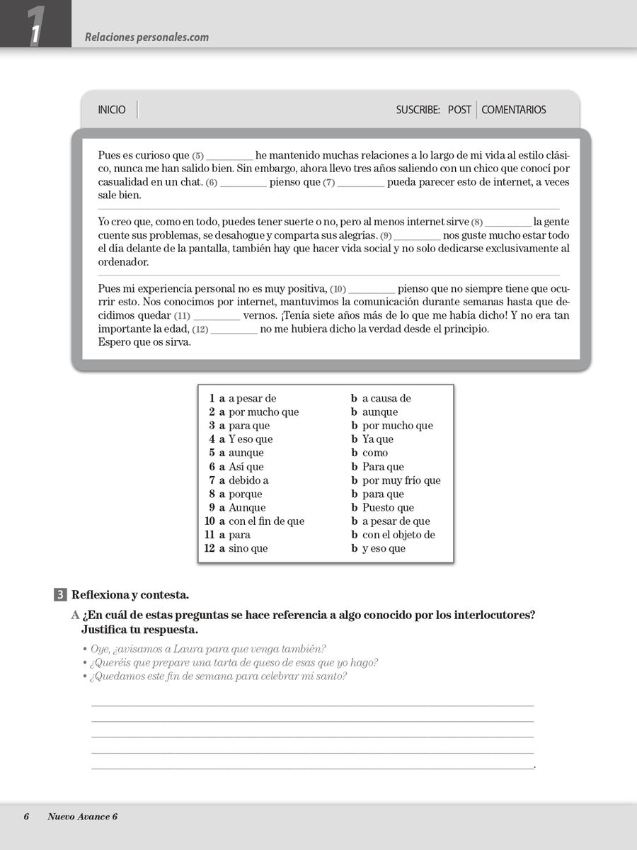 Nuevo Avance 6 Cuaderno de ejercicios + CD