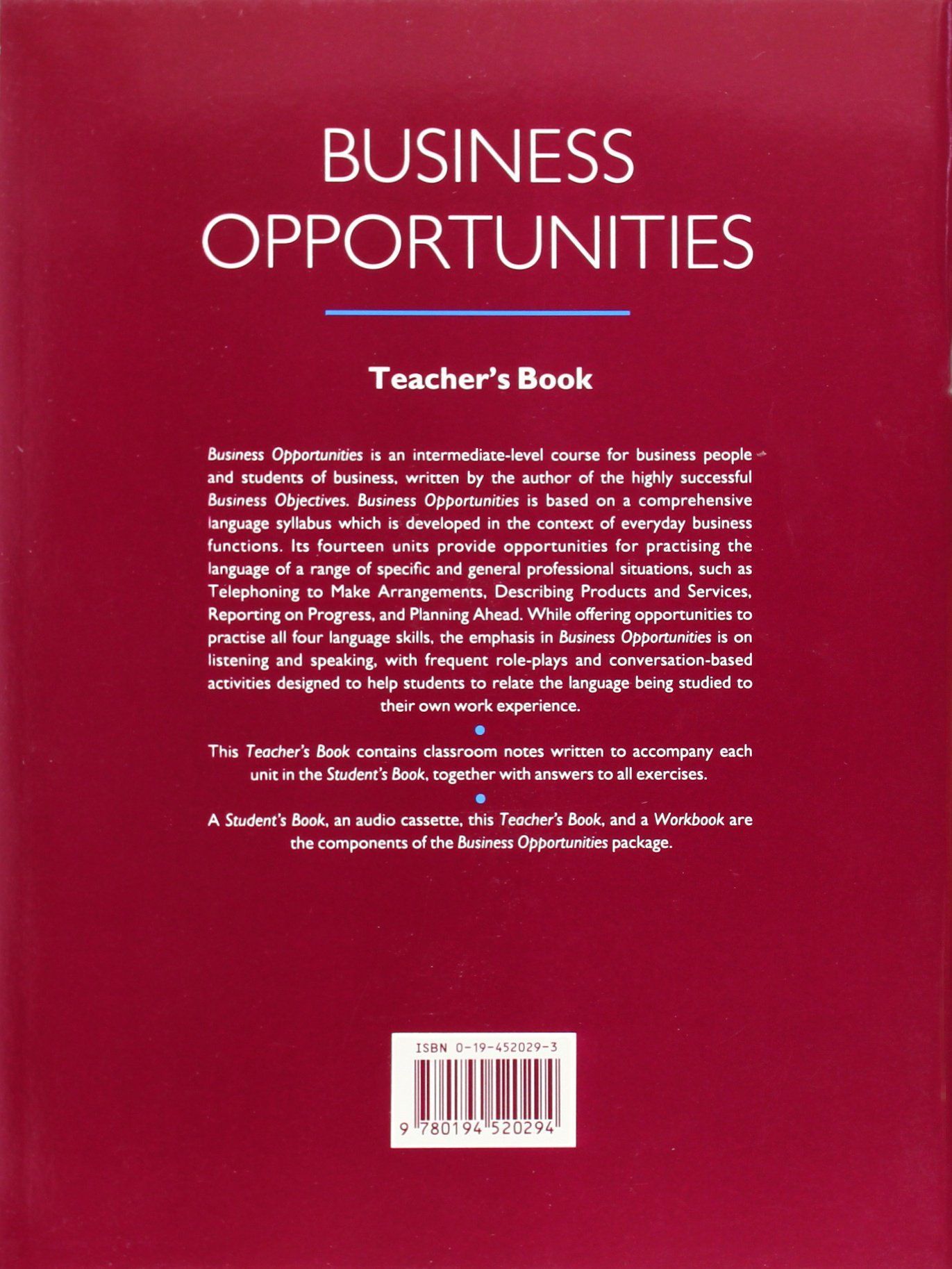 Business Opportunities Teacher's Book