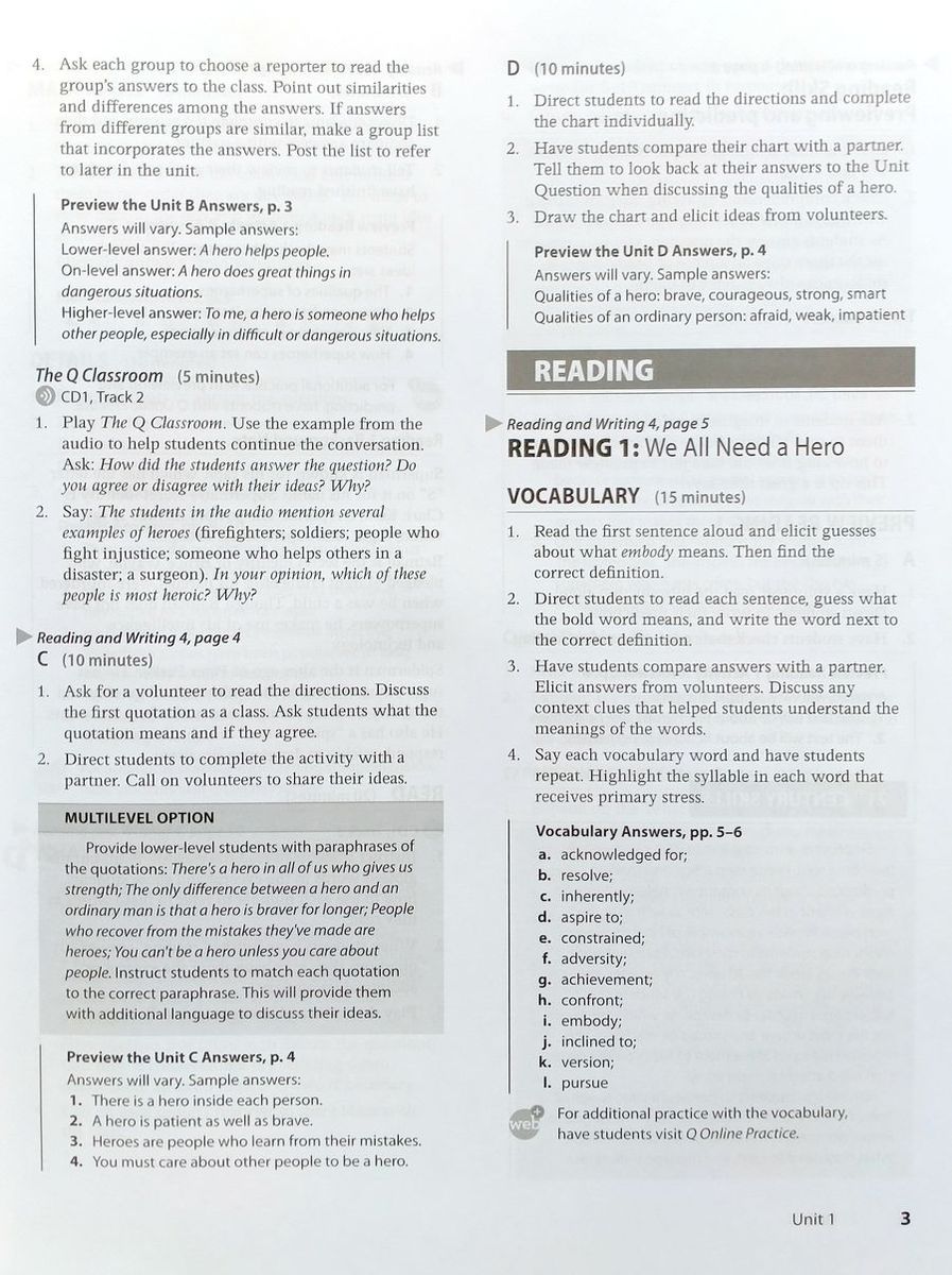 Q Skills for Success Reading and Writing 4 Teacher's Book Pack