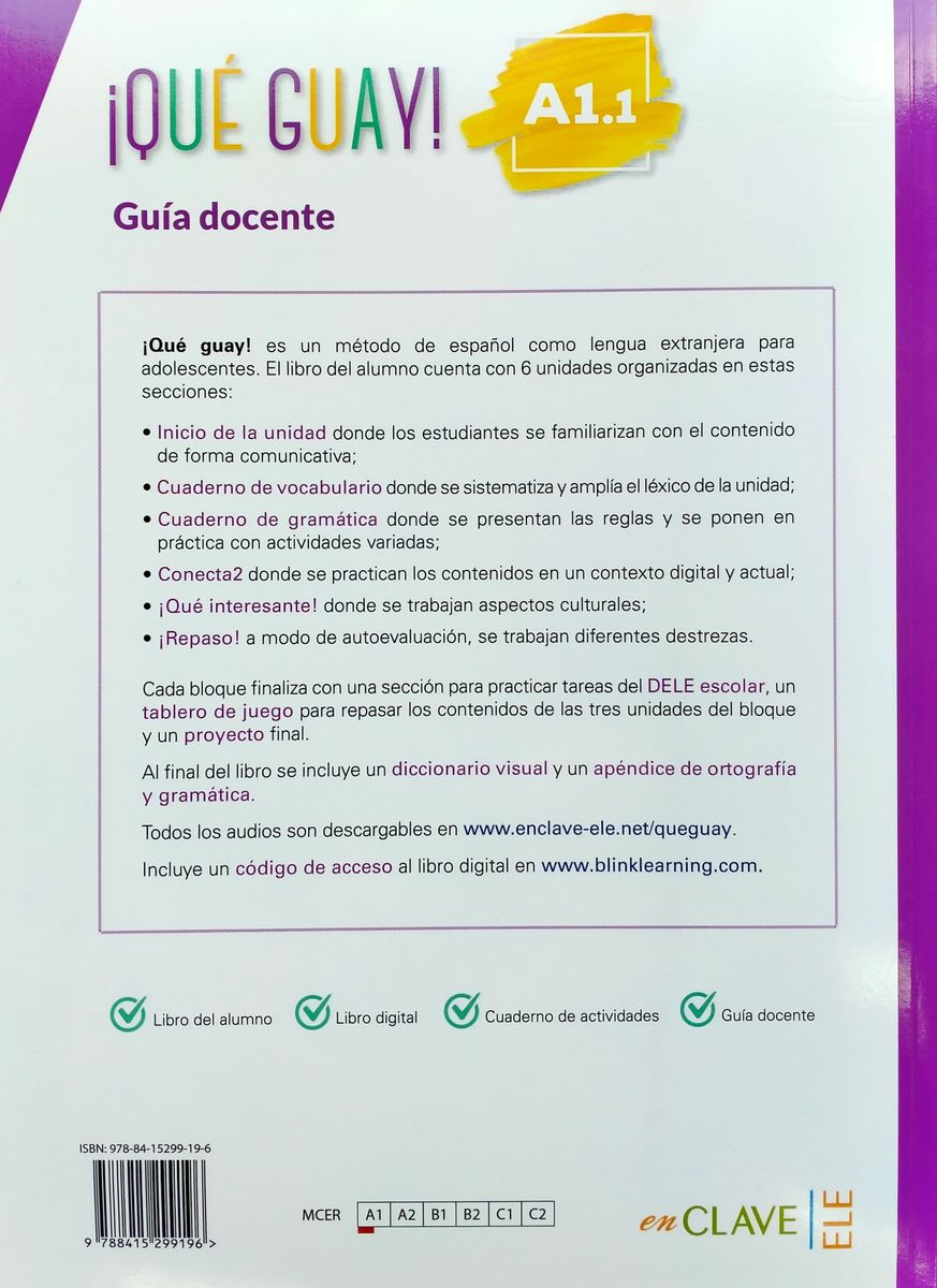 Que guay A1.1 Corso de Espanol Para Adolescents Guia Docente
