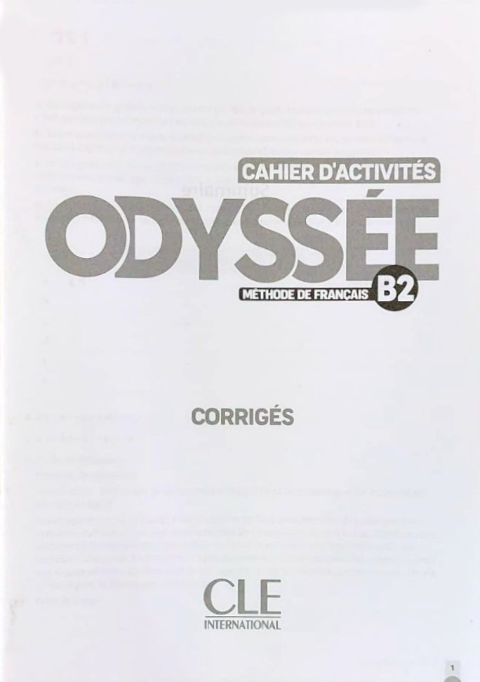 Odyssee B2 Cahier d'activites + Audio en ligne