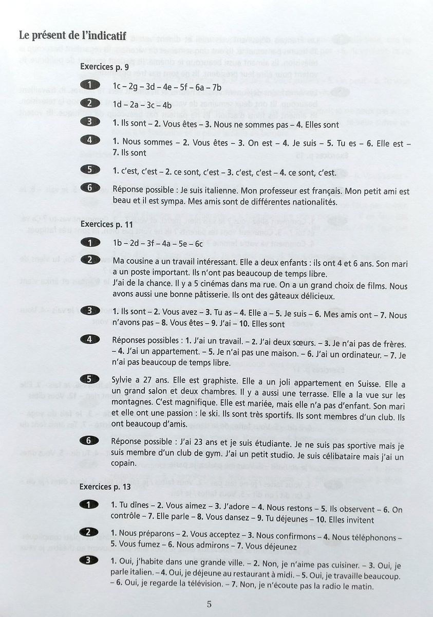 Conjugaison Progressive du Francais 2eme edition Debutant A1-A2.1 Corriges (ответы)