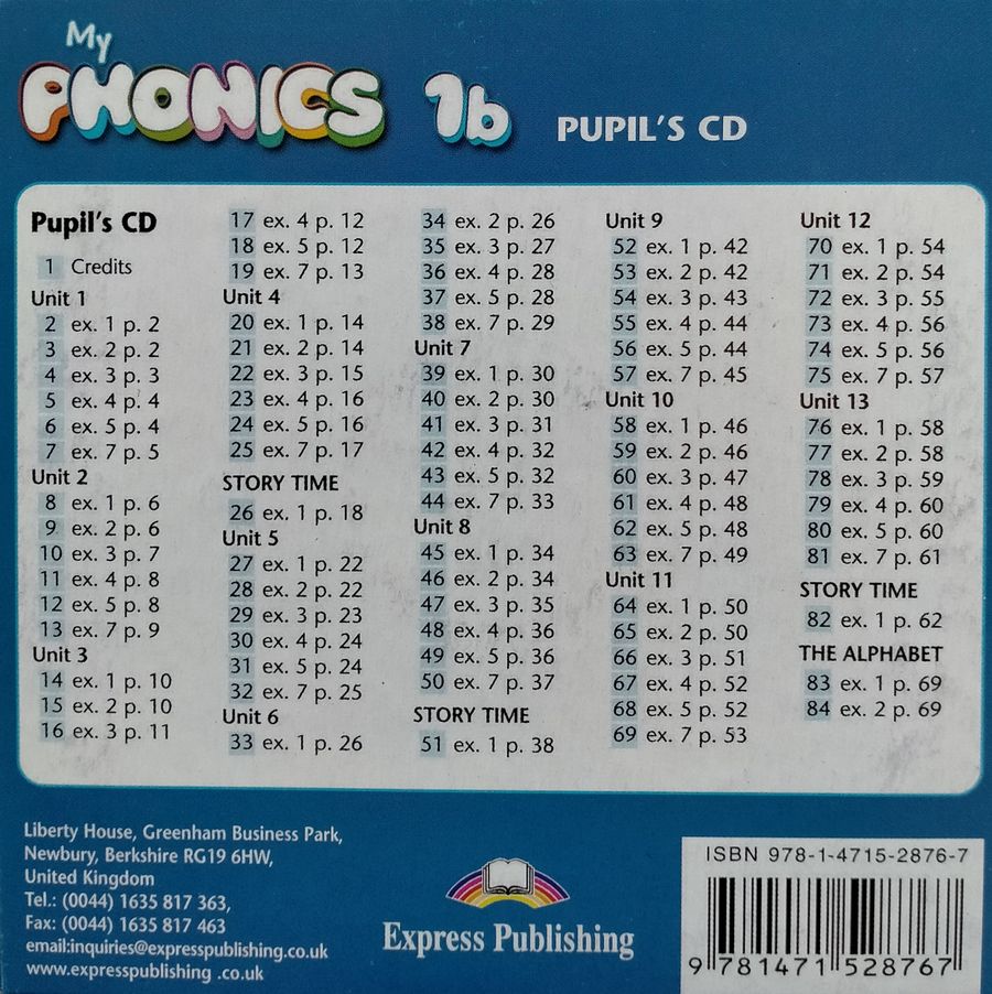 My Phonics 1b Pupil's Book with Cross-Platform Application and Audio CD