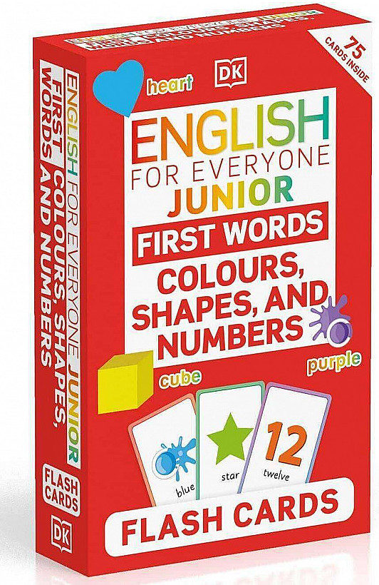 English for Everyone Junior First Words Colours, Shapes, and Numbers Flash Cards