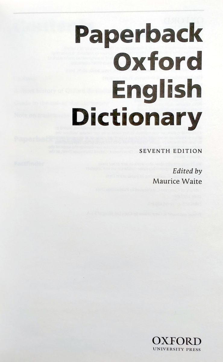 Paperback Oxford English Dictionary