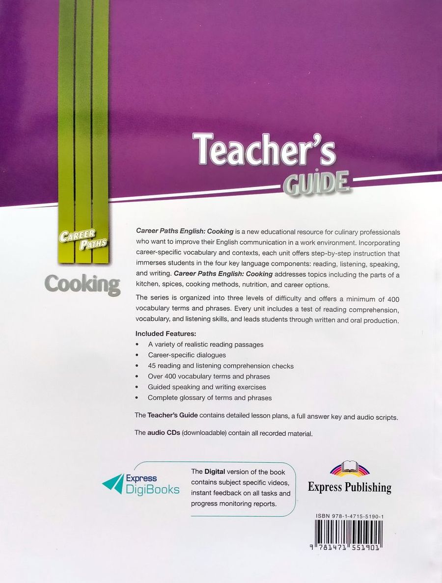 Career Paths Cooking Teacher's Guide, Student's Book with Digibook and Online Audio