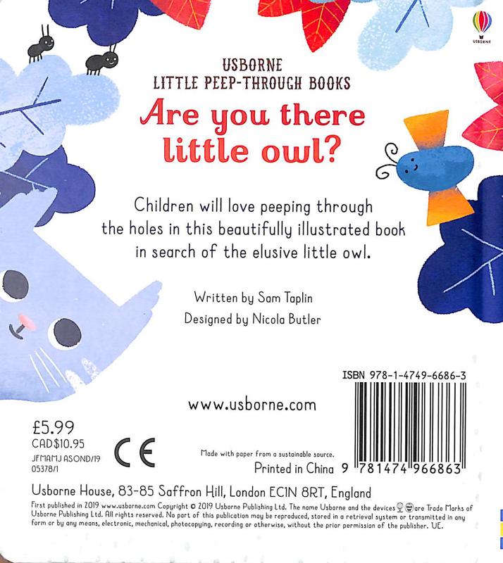 Usborne Little Peep-Through Books Are You There Little Owl