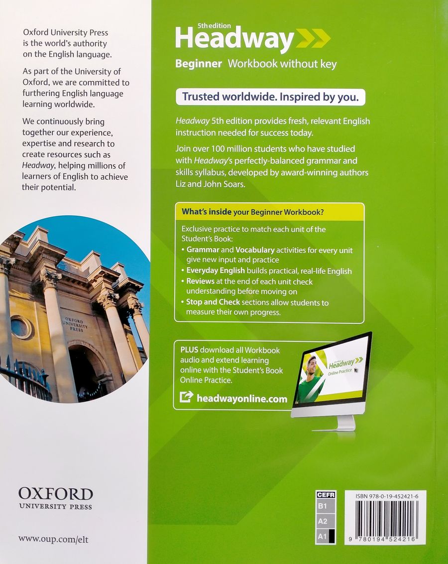 Headway (5th edition) Beginner Workbook without key