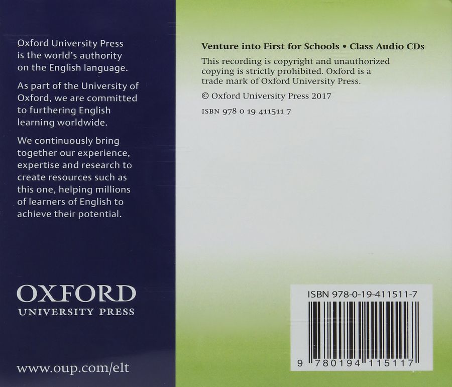 Venture into First for Schools Class Audio CDs