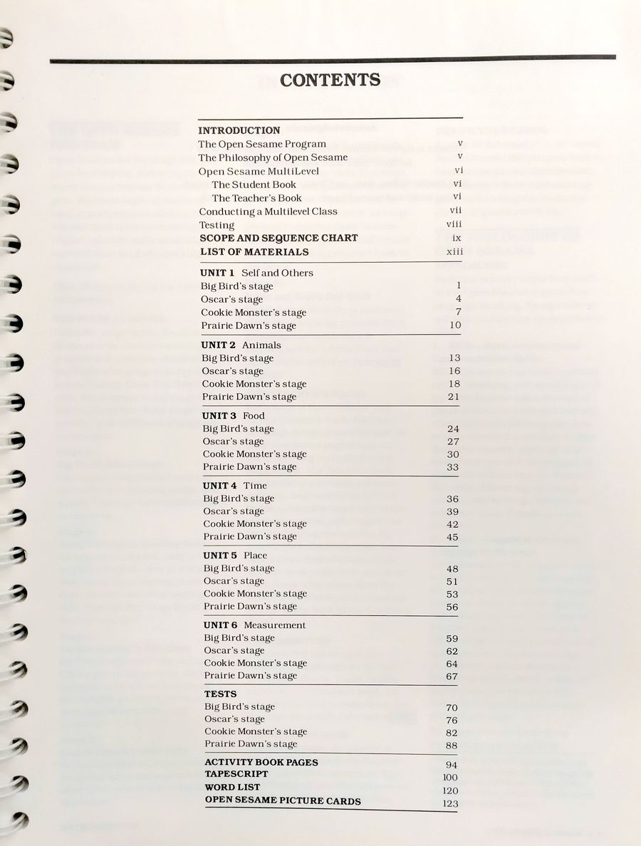 Open Sesame Transition Book Teacher's Book