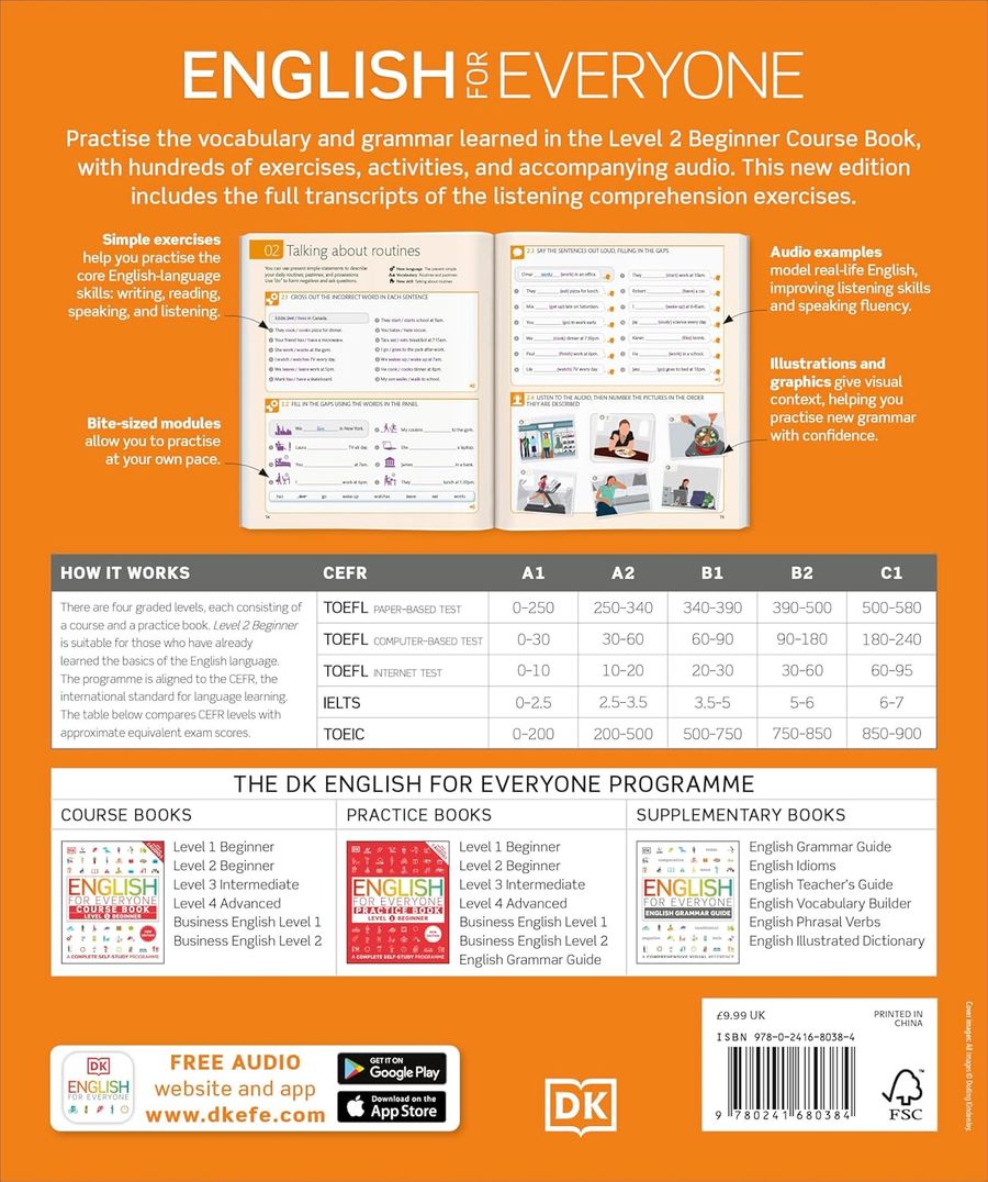 English for Everyone Level 2 Beginner Practice Book with Online Audio