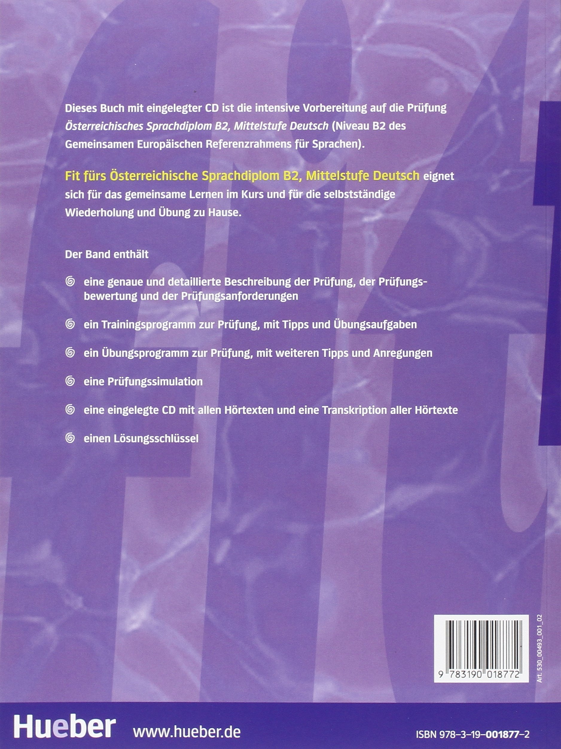 Fit furs Osterreichische Sprachdiplom B2 Mittelstufe Deutsch + Audio-CD