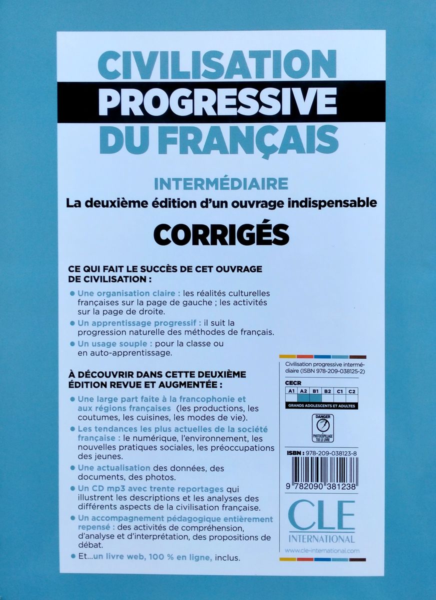 Civilisation Progressive du Francais 2eme edition Intermediaire A2-B1 Corriges (ответы)