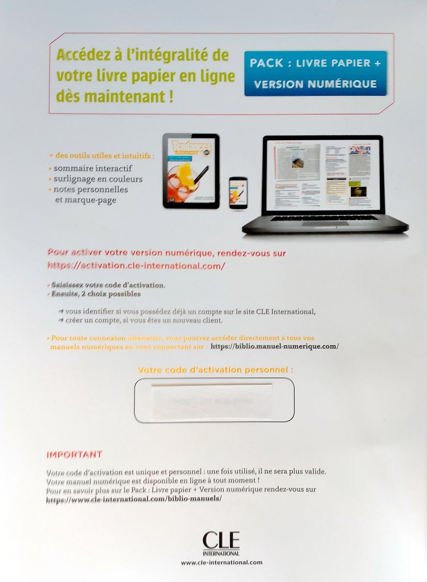 Tendances B2 Livre de l'eleve + Version numerique