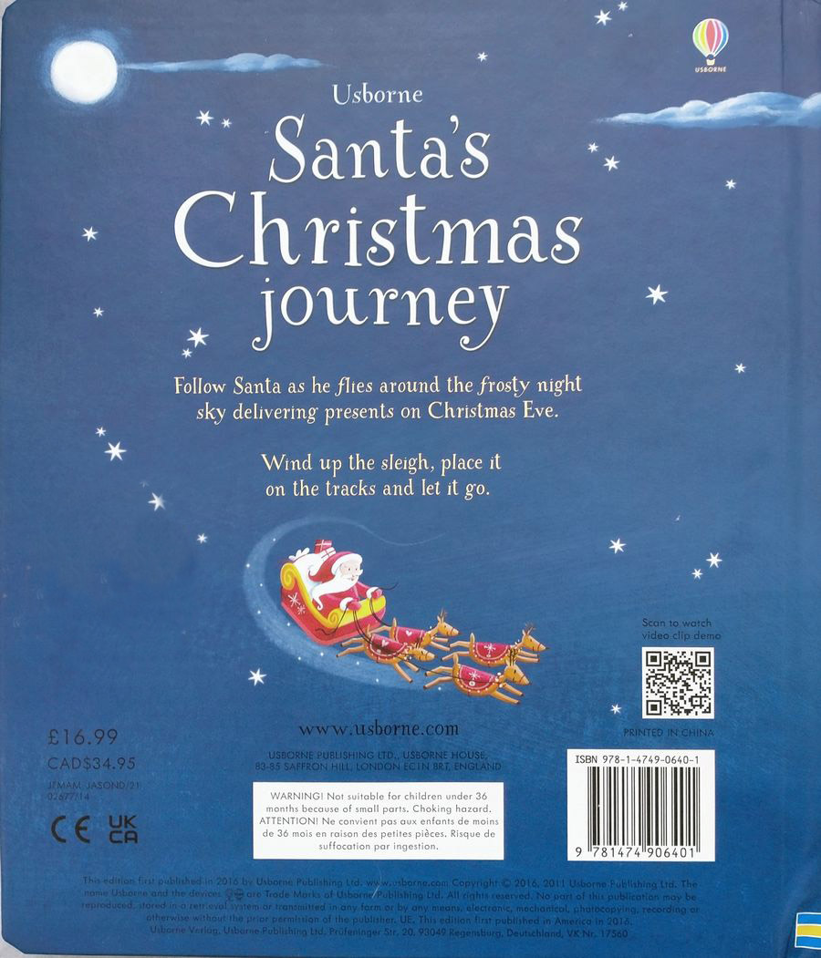 Santa's Christmas Journey with Wind-Up Sleigh