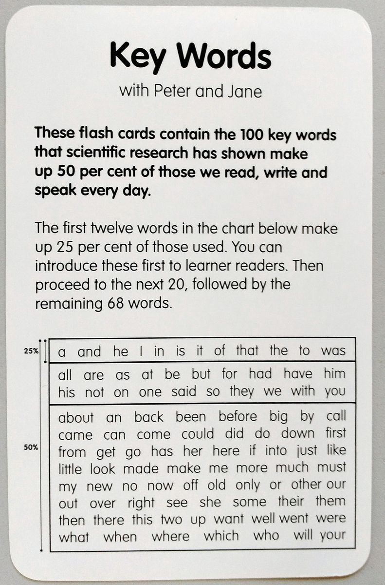 Key Words Flash Cards