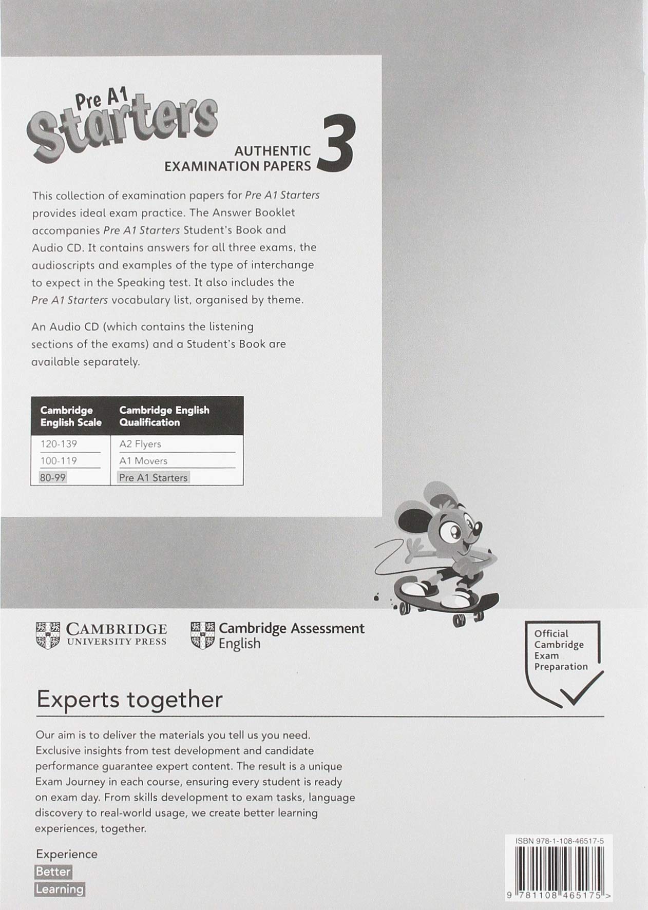 Cambridge Young Learners English Tests 3 (Pre A1) Starters Authentic Examination Papers Answer Booklet