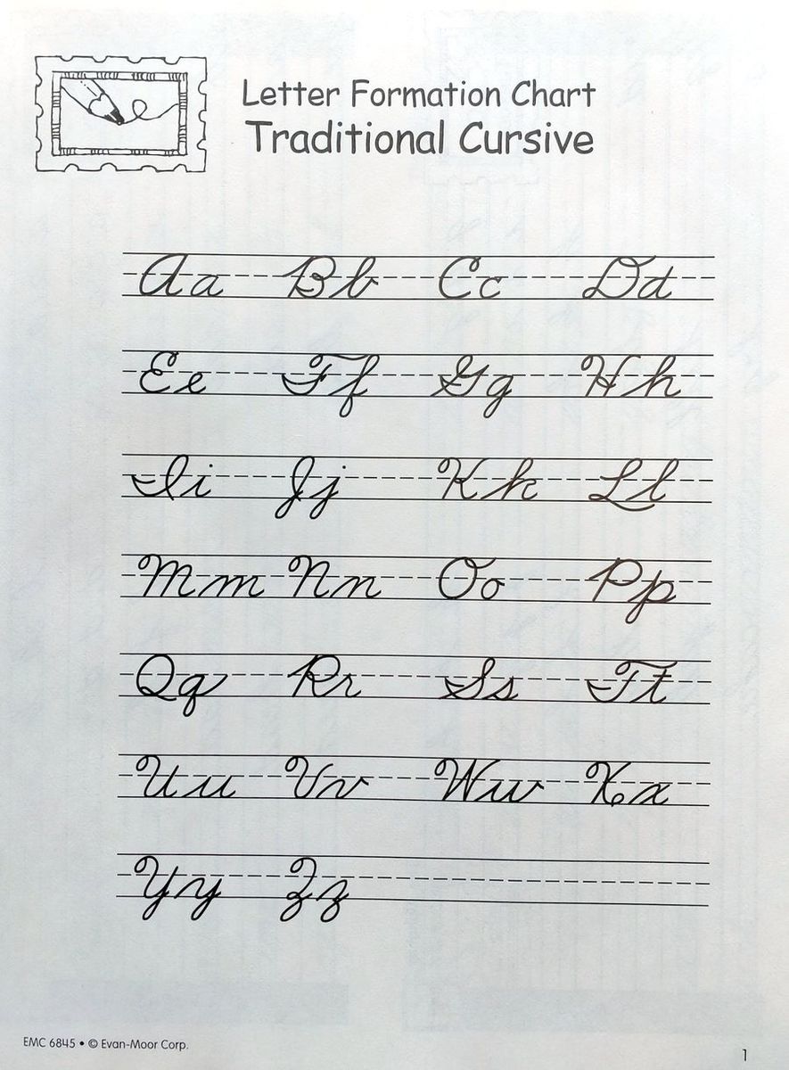 Daily Handwriting Practice Traditional Cursive Grades K-6 Student Workbook