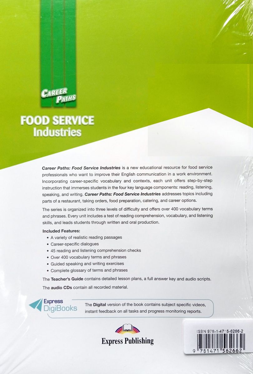 Career Paths Food Service Industries Teacher's Guide, Student's Book with Digibook and Online Audio