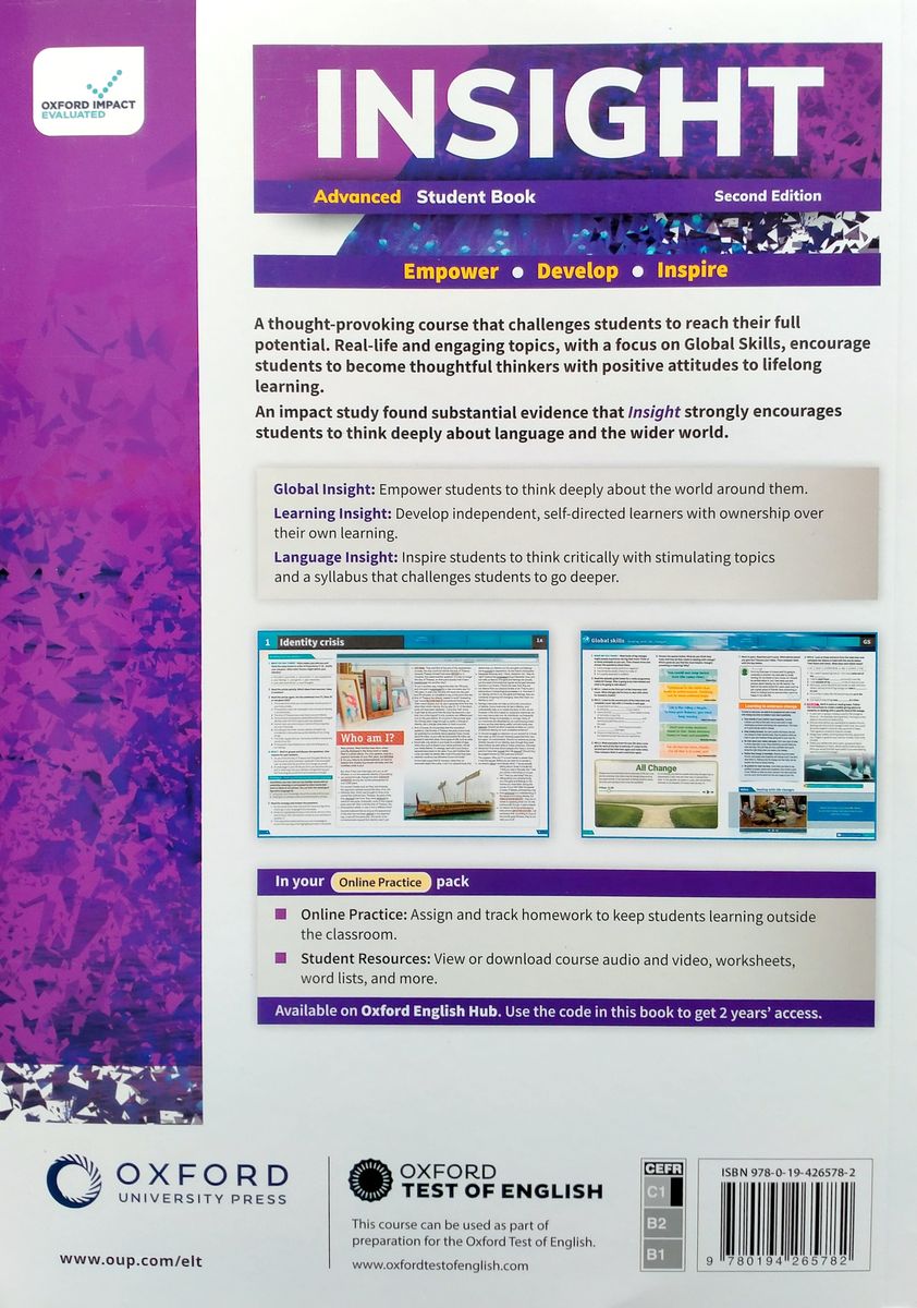 Insight (2nd edition): Advanced Student Book with Online Practice
