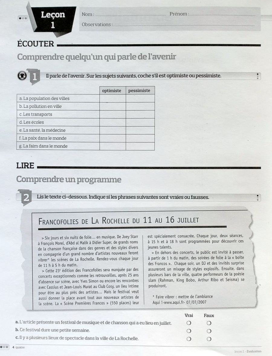 Echo Junior A2 Fichier d'evaluation + CD