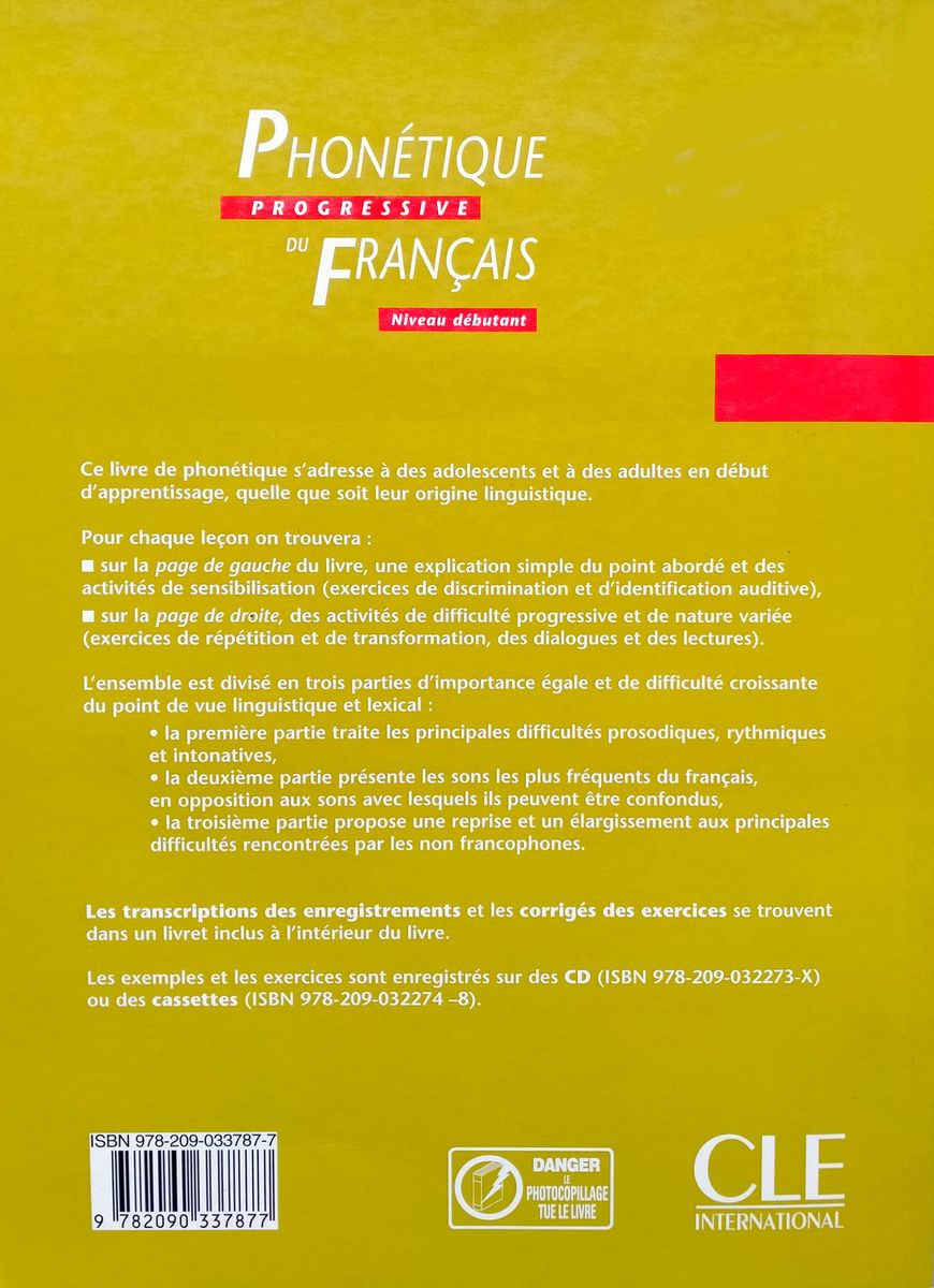 Phonetique Progressive du Francais Debutant Livre
