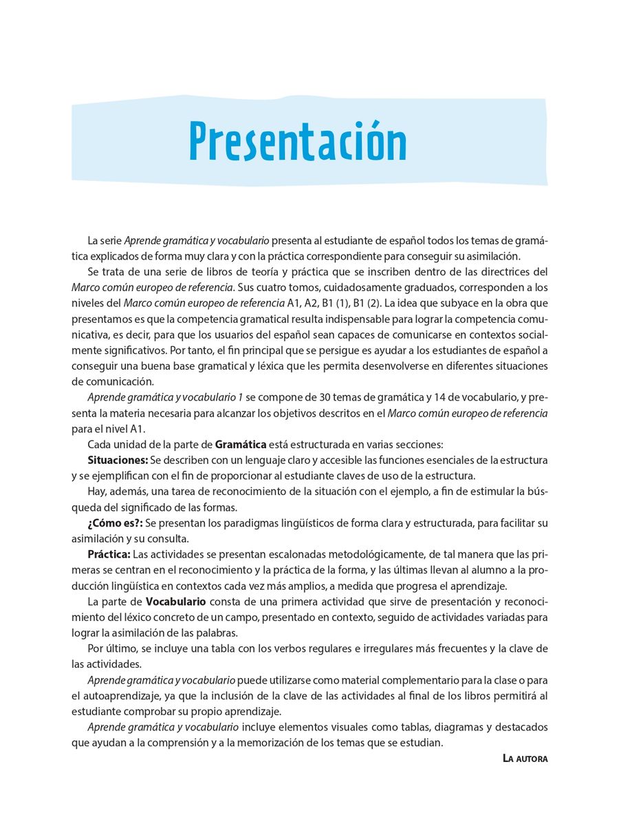Aprende gramatica y vocabulario Nueva edicion 1