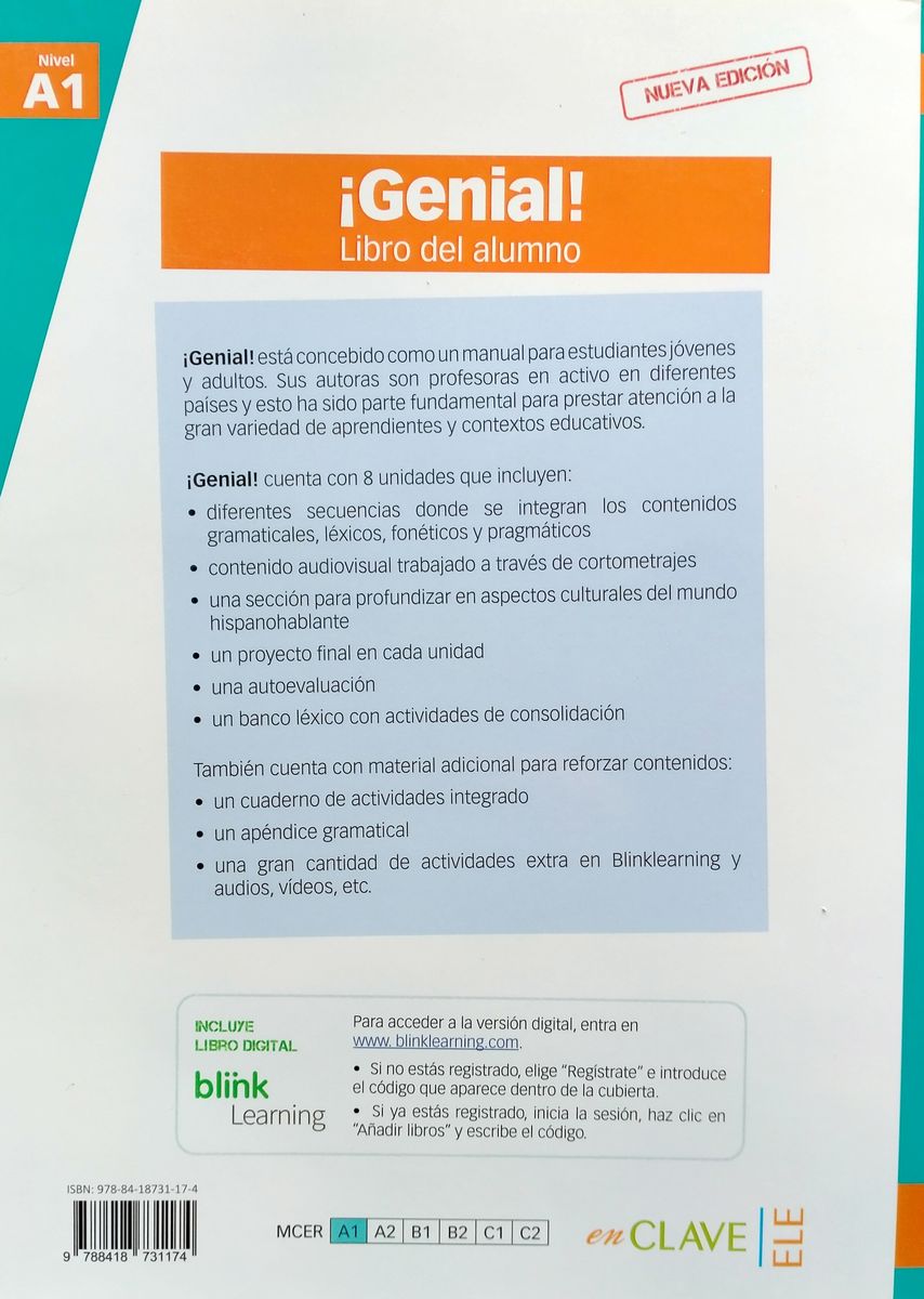 Genial! A1 Curso de espanol + Cuaderno + audio descargable nueva edicion