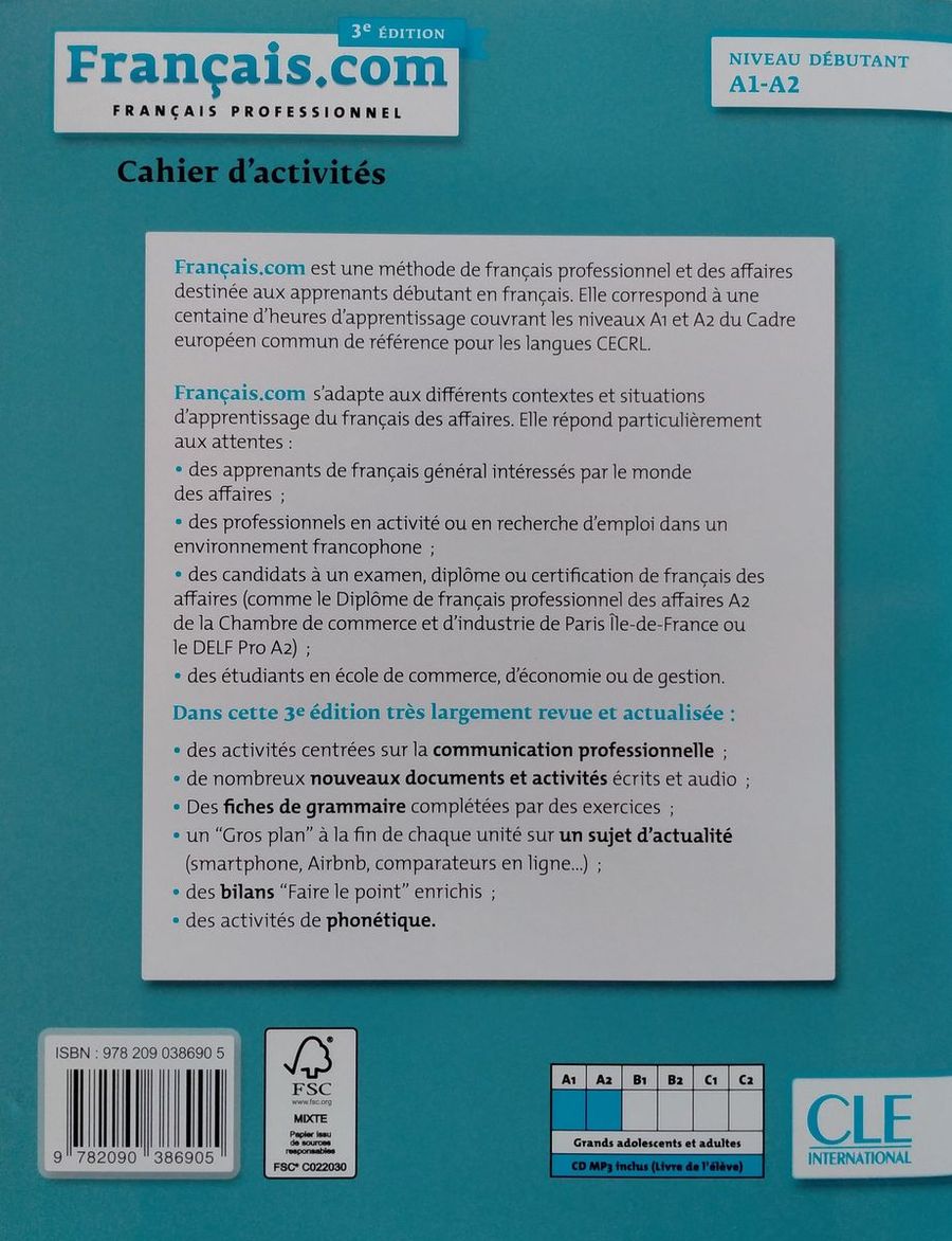 Francais.com Debutant A1-A2 3eme edition Cahier d'exercices
