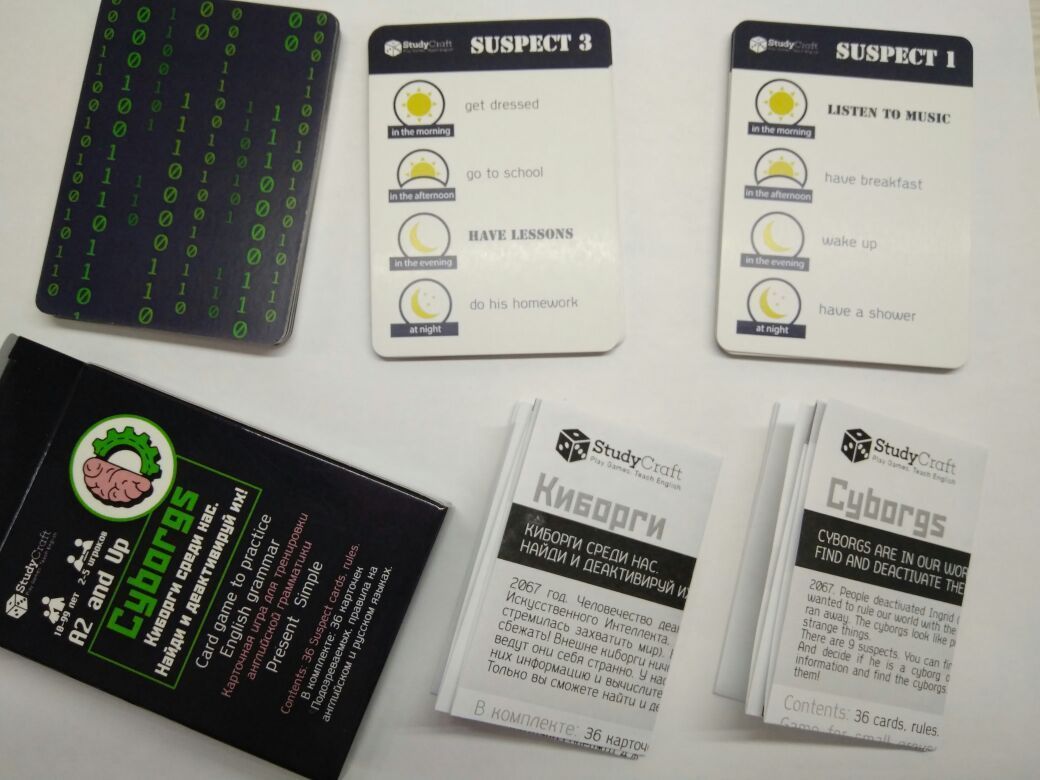 Карточная игра Cyborgs Card Game to Practice English Grammar