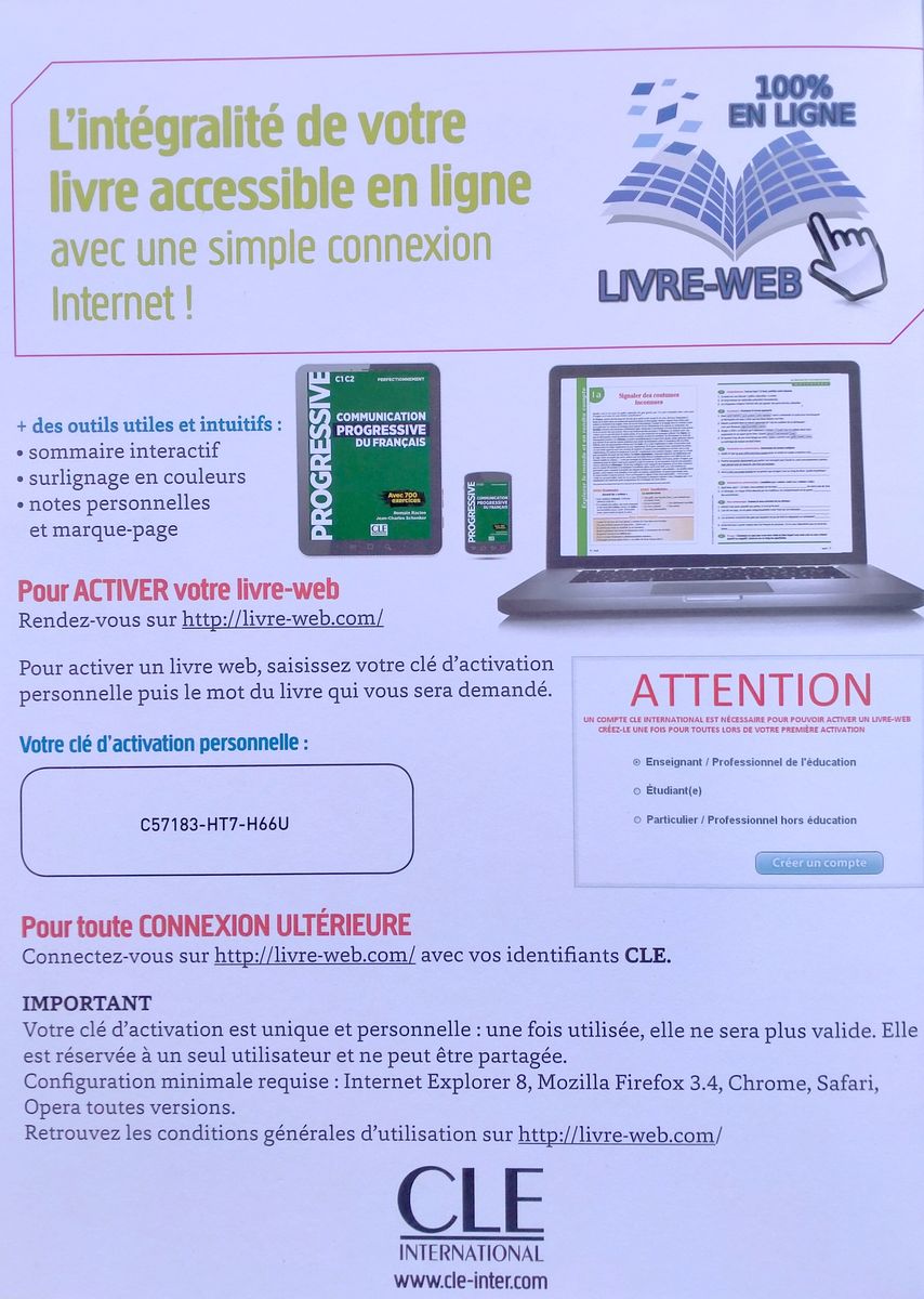 Communication Progressive du Francais Perfectionnement C1-C2 Livre + CD + Web