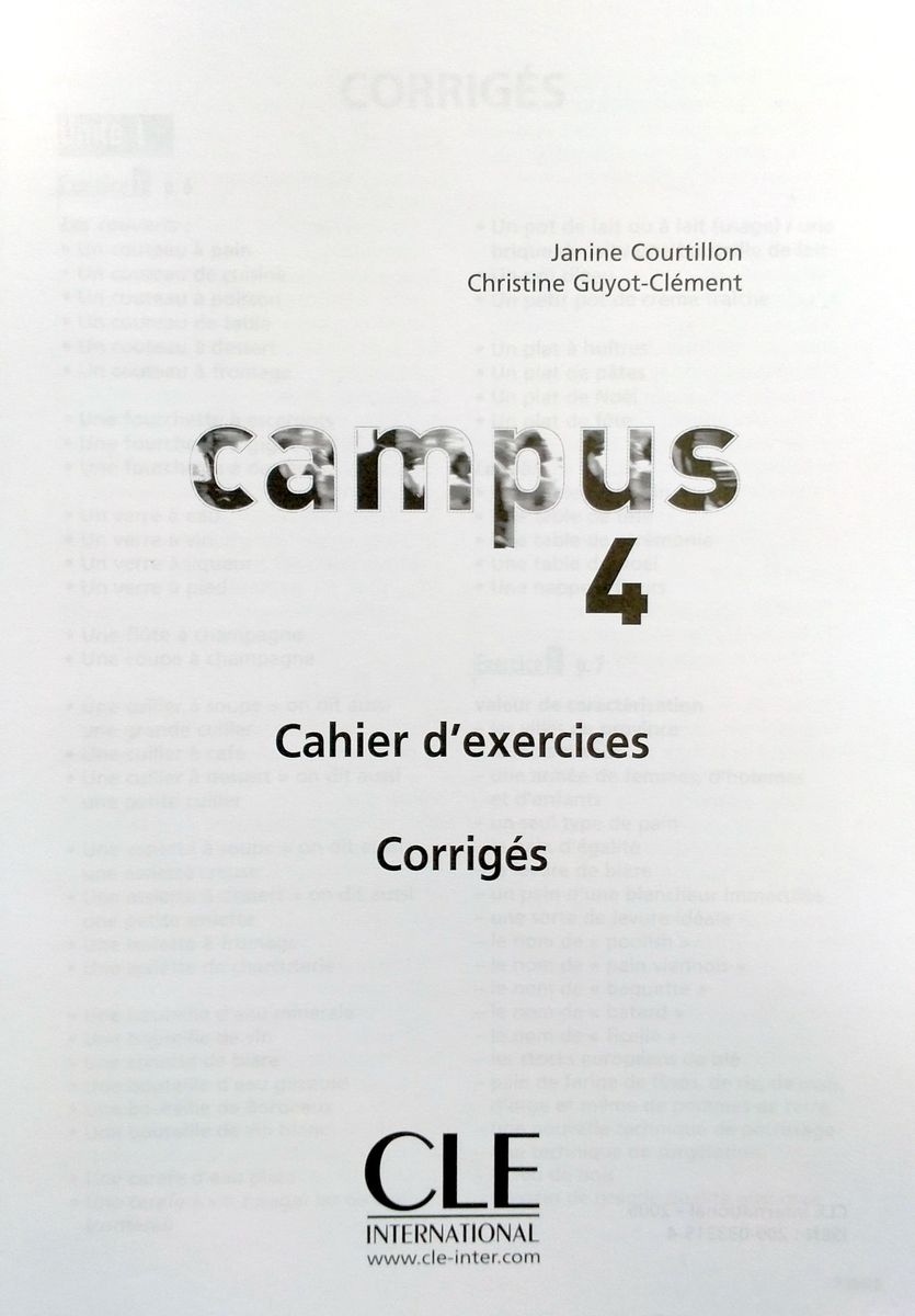 Campus 4 Cahier d'exercices