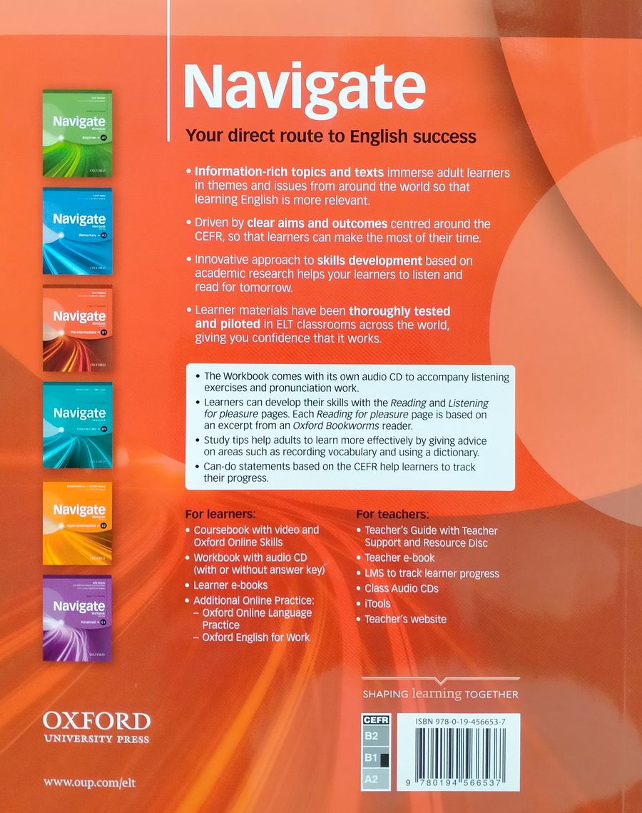 Navigate B1 Pre-Intermediate Workbook with key and Audio CD купить недорого  в интернет-магазине - RELOD | ISBN 9780194566537