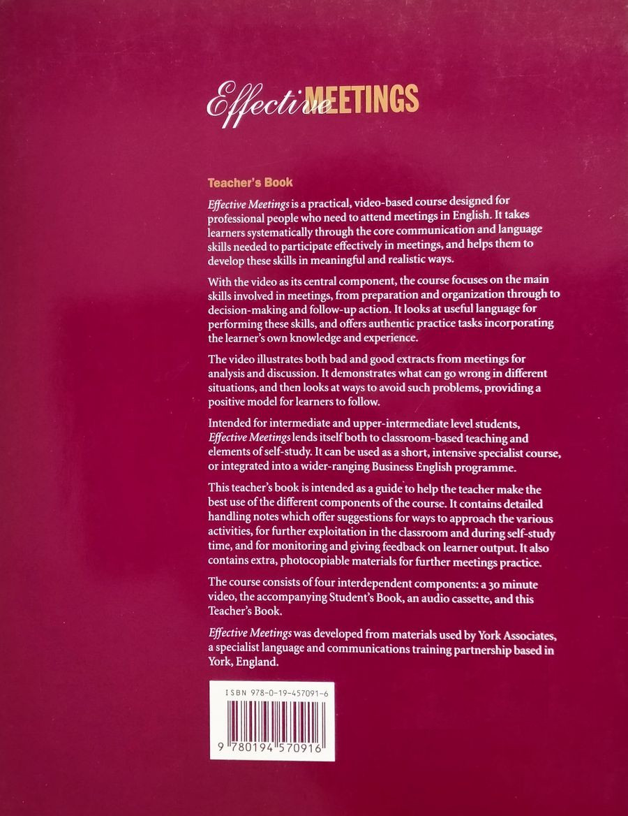 Effective Meetings Teacher's Book