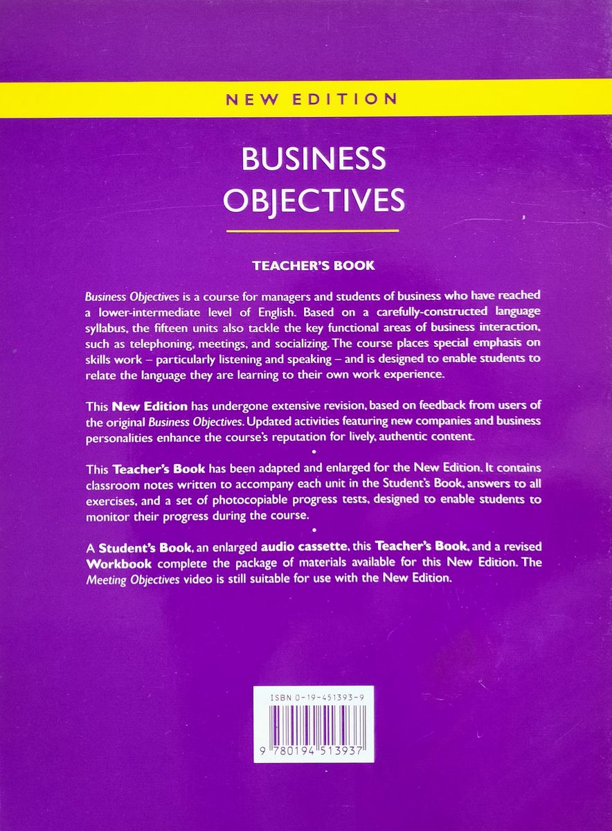Business Objectives Teacher's Book