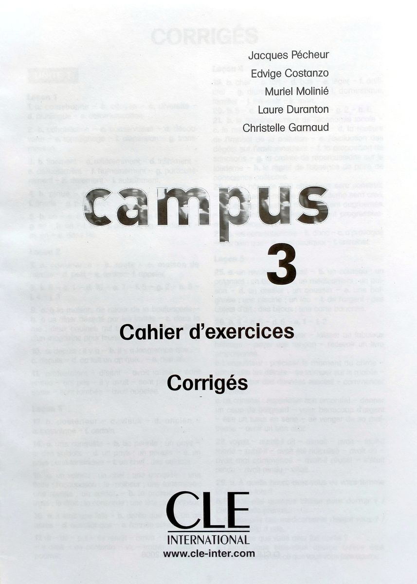 Campus 3 Cahier d'exercices