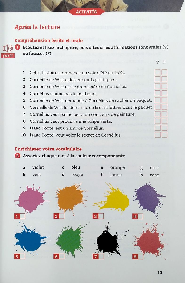 Lire et s'entrainer A1 La tulipe noire + Audio