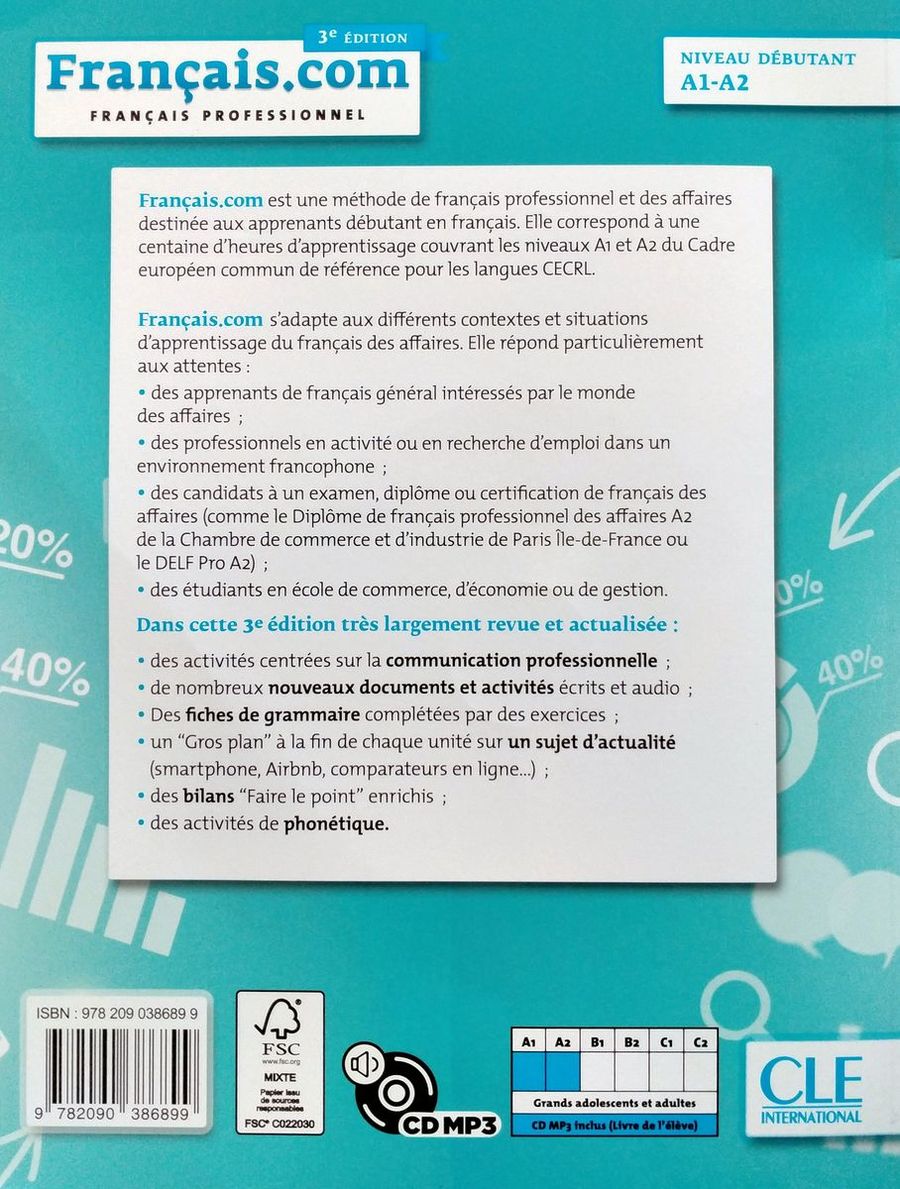 Francais.com Debutant A1-A2 3eme edition Livre + CD