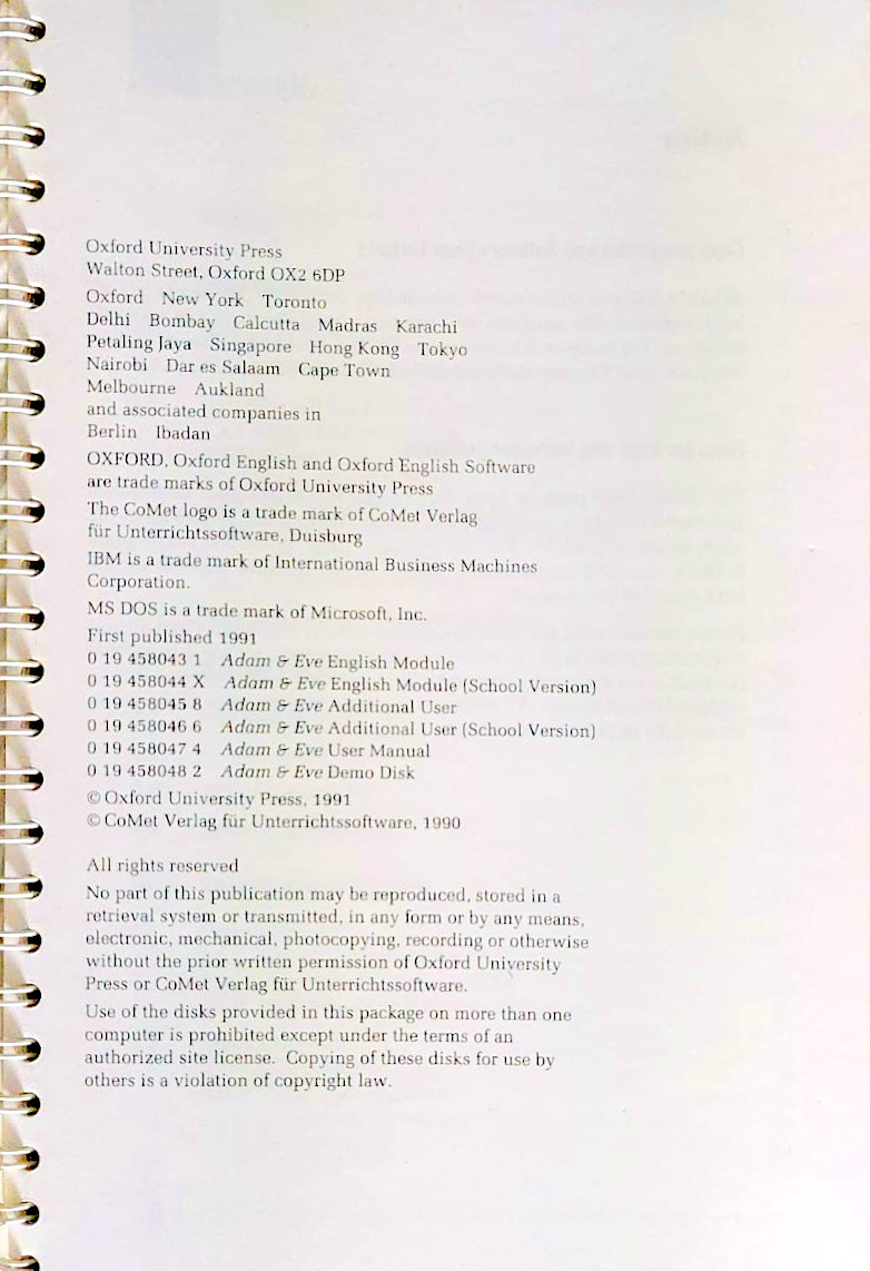 Adam and Eve Manual Teacher's Resource