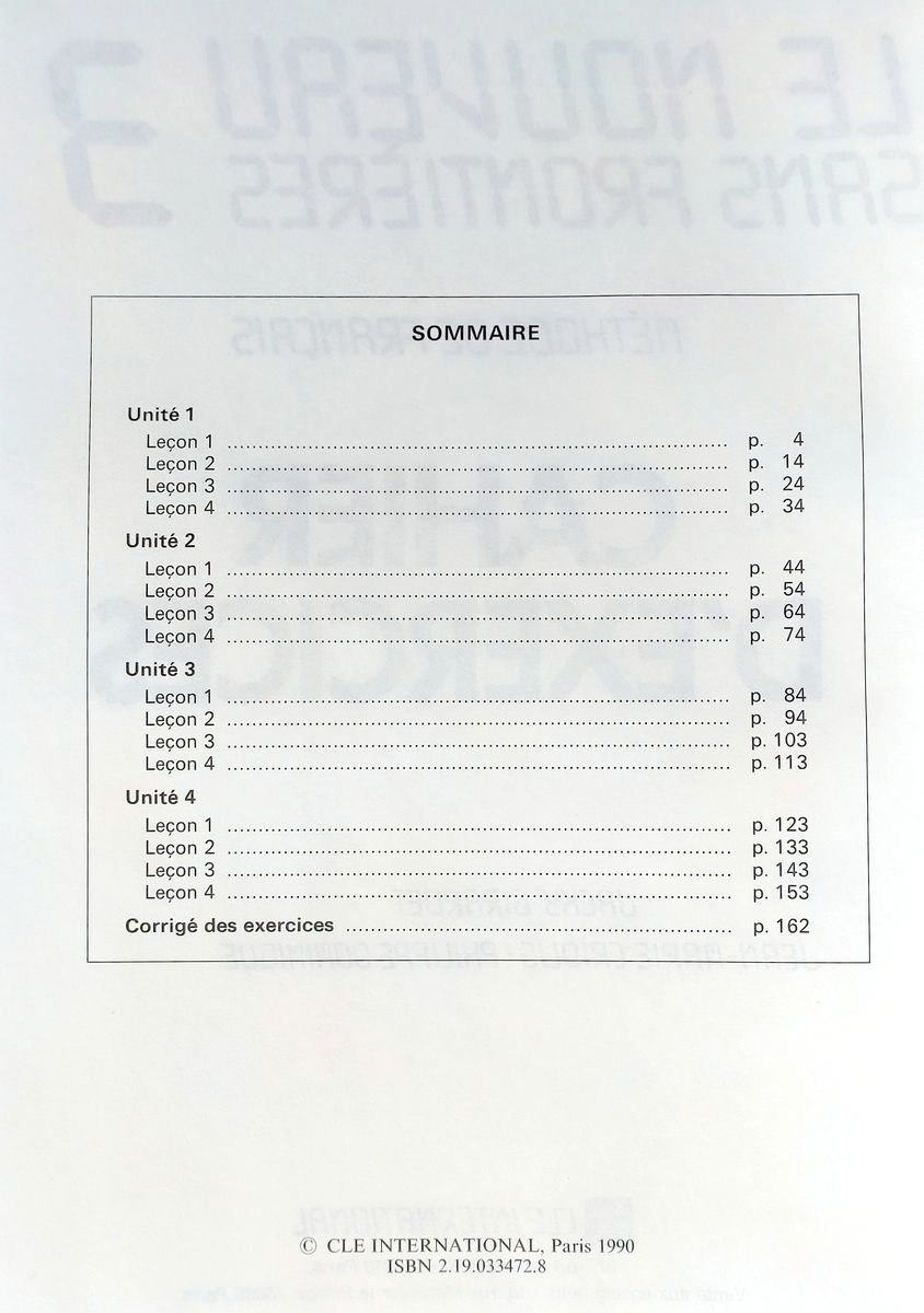 Le Nouveau Sans Frontieres 3 Cahier d'exercices