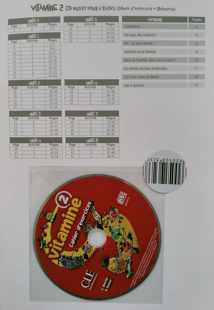 Vitamine 2 Cahier d'exercices + CD audio