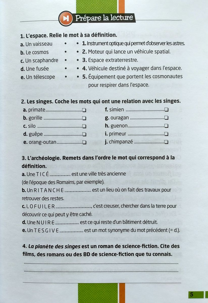 Pause Lecture Facile 5 La Planete des Singes + CD