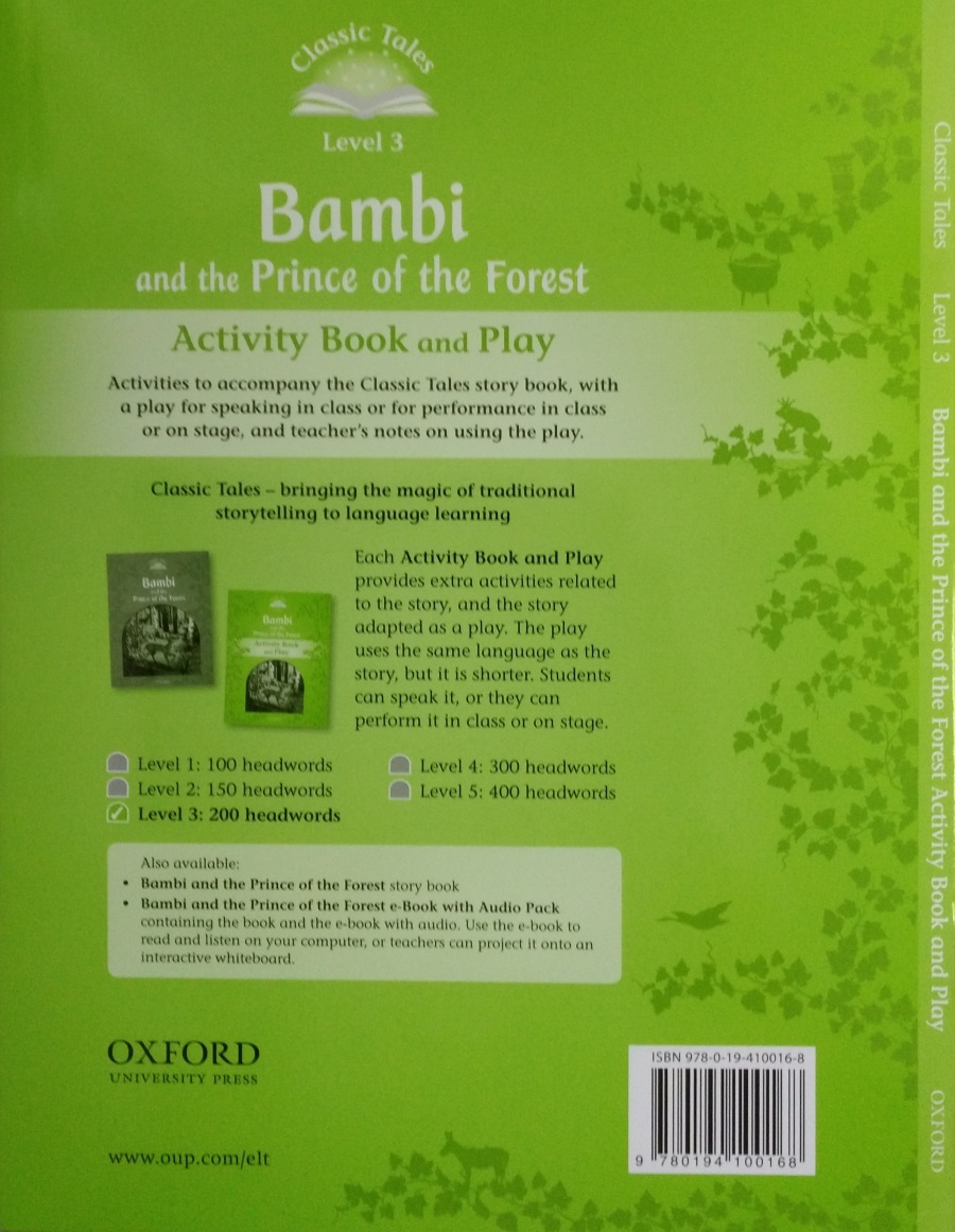 Classic Tales Level 3 Bambi and the Prince of the Forest Activity Book and Play