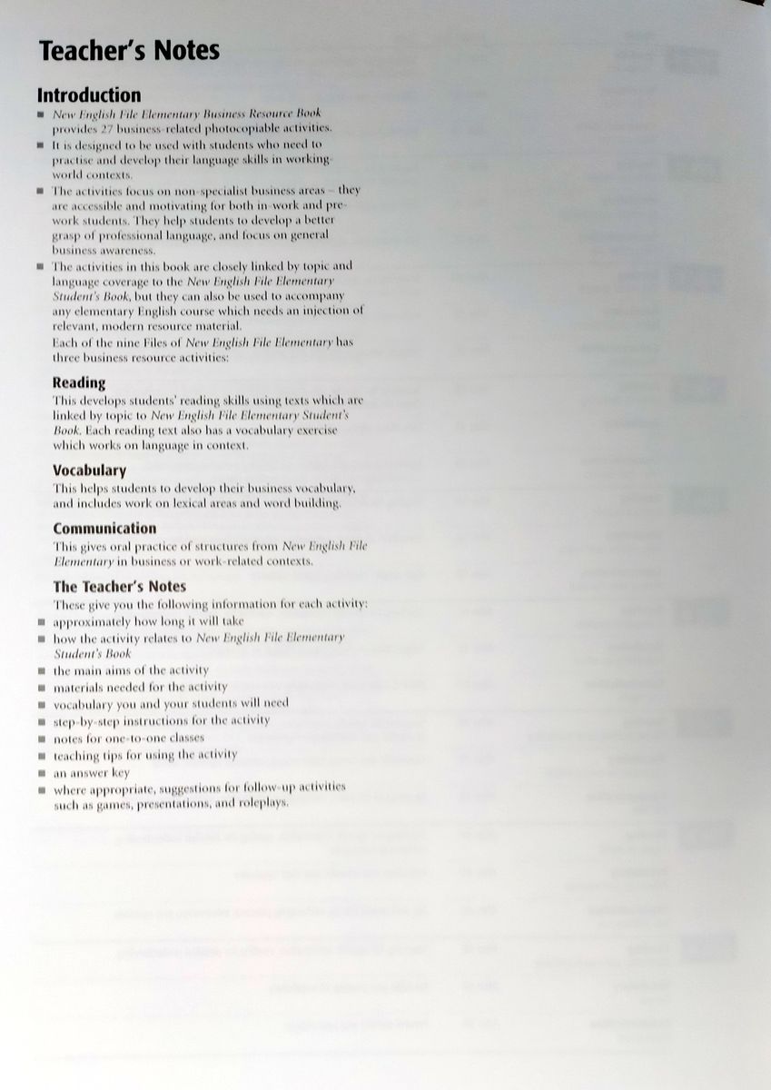 New English  File Elementary Business Resource Book