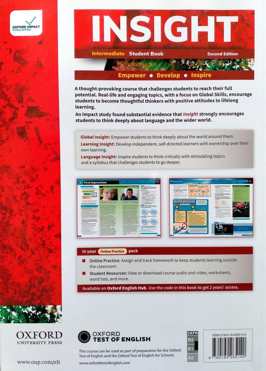 Insight (2nd edition) Intermediate Student Book with Online Practice